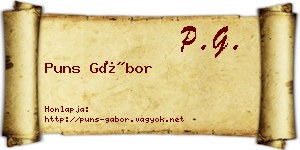 Puns Gábor névjegykártya